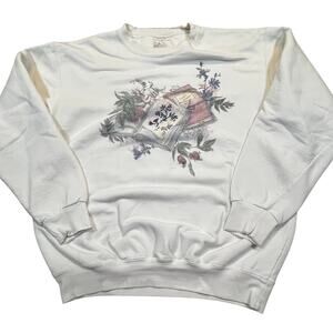Northern Reflections Floral Book Crewneck Sweatshirt Women S Bookgirly Cream